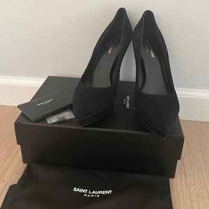 Saint Laurent Janis black suede pumps